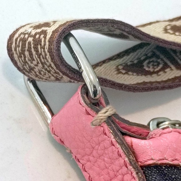 UNIQUE VERY RARE VINTAGE PINK FENDI SELLERIA SPALMATI MESSENGER/CROSS BODY BAG. - Picture 10 of 16